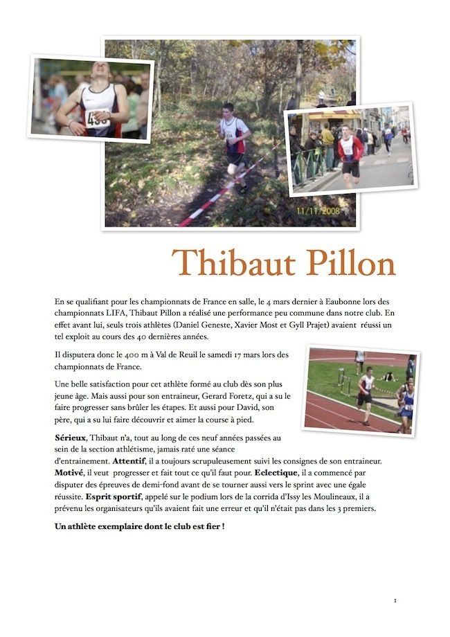 Coup de projecteur sur Thibaut Pillon Coup de projecteur sur Thibaut Pillon