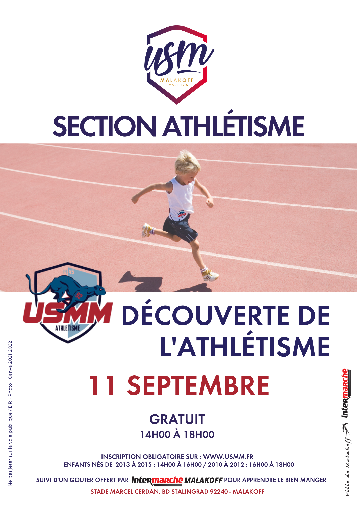 Journée découverte de l'athlétisme du 11 septembre 2021